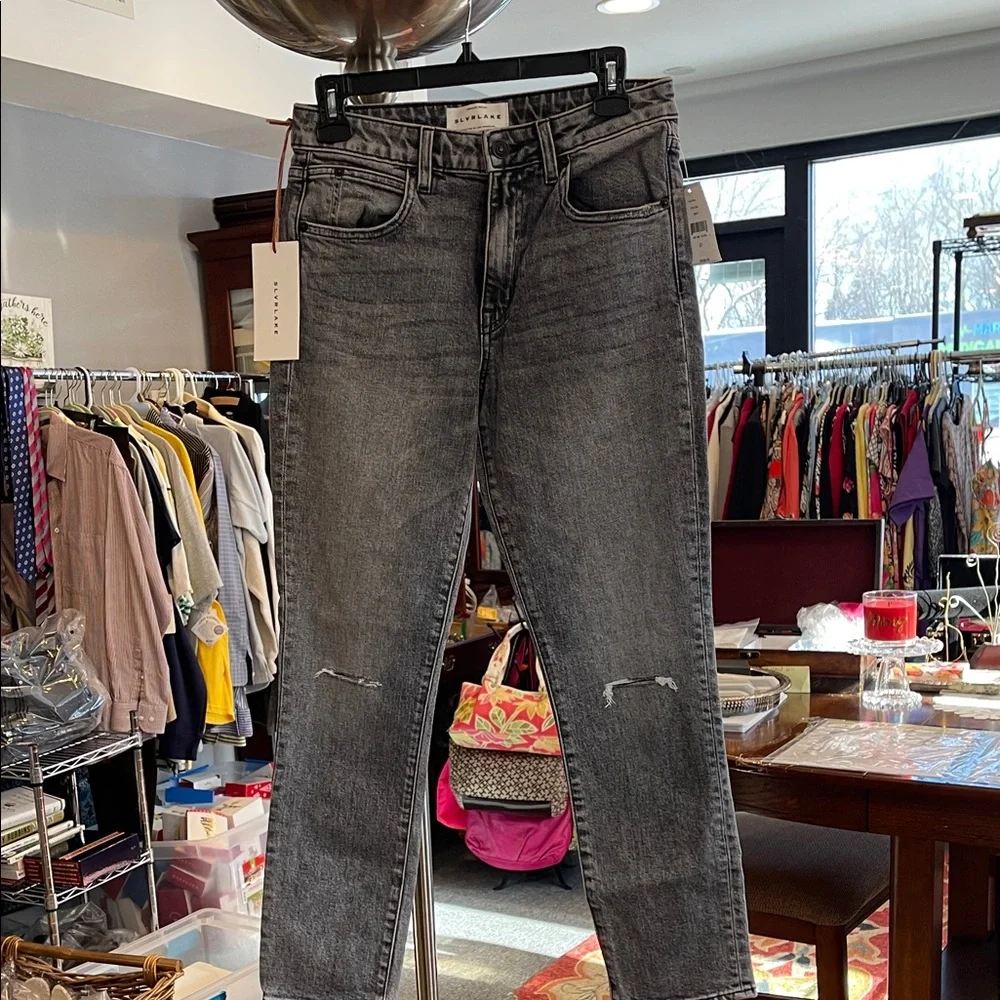 SLVRLAKE Lou Lou High Rise Straight Jeans – Edge of Town Wash, Size 27 (NWT)